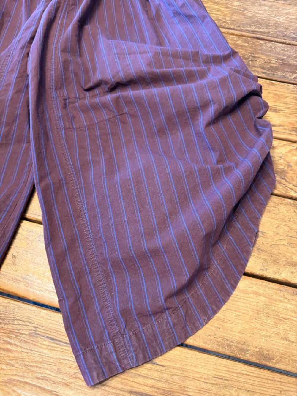 By Anthropologie Striped Shirting Parachute Jumpsuit, size M - Picture 7 of 11
